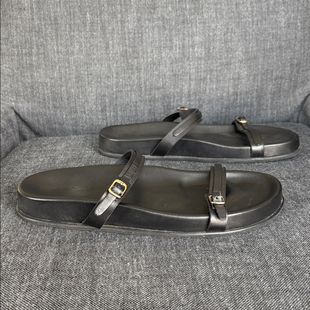 Black Strappy Sandals with Buckles - Picture 5 of 8